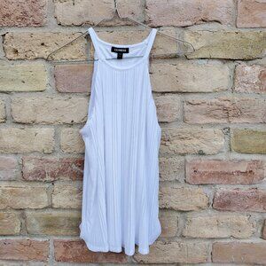 NWOT Express Women's White High Neck Pleated Cami Shirt